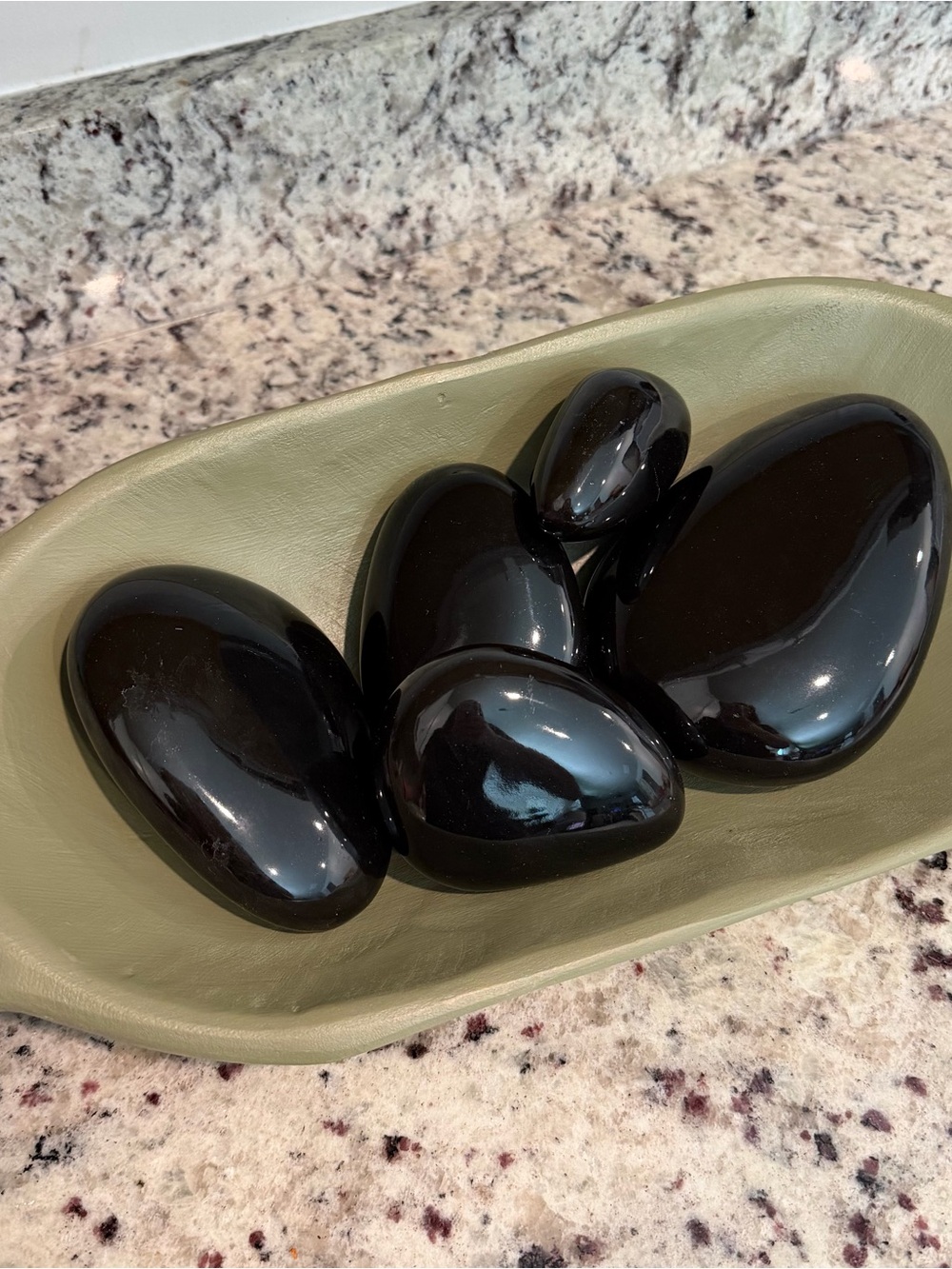 Decorative Polished Black Obsidian Stones - HOLLOW